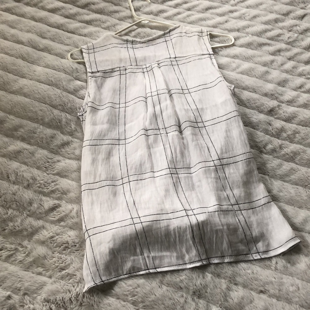 River Island white check sleeveless wrap front blouse - Picture 5 of 8